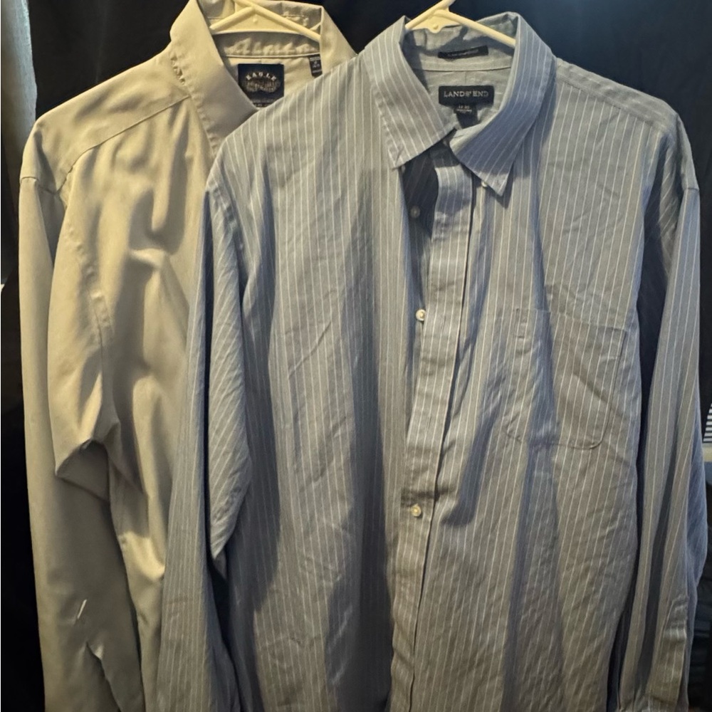 2 men’s dress shirt button down collar
